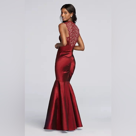 Xscape  Sleeveless Stretch Taffeta Dress with Sparkly Lace - Picture 11 of 12